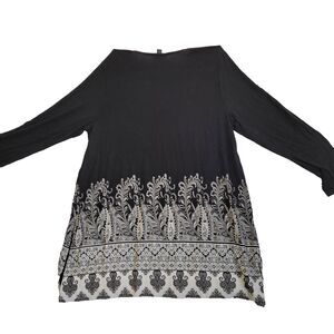 J. Jill Tunic Women XL Black Wear Ever Classic Side Slit